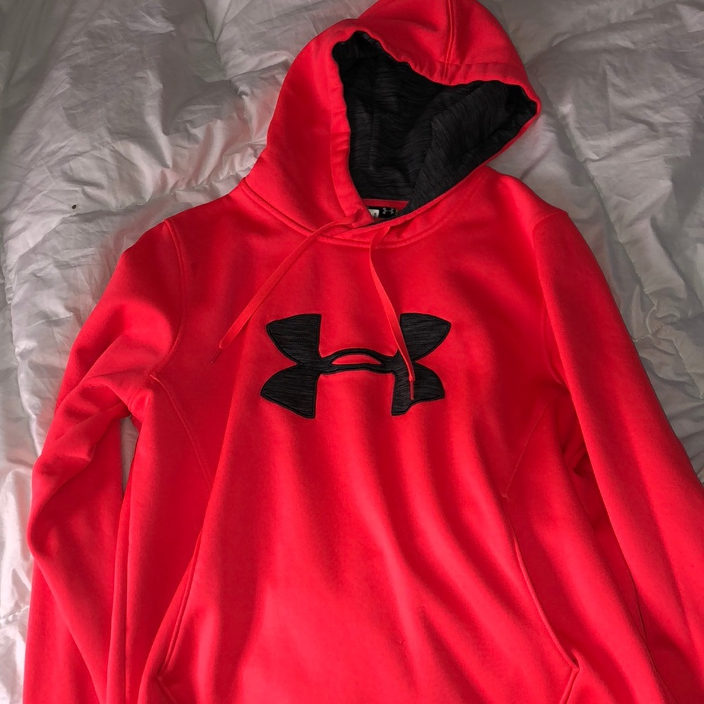 Under Armour Orange/Red Bright Hoodie with Black Logo